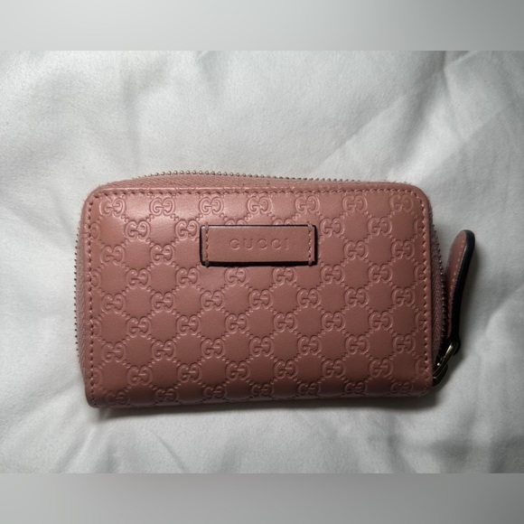 Microguccissima Zip Around Card Case Soft Pink - Picture 1 of 3